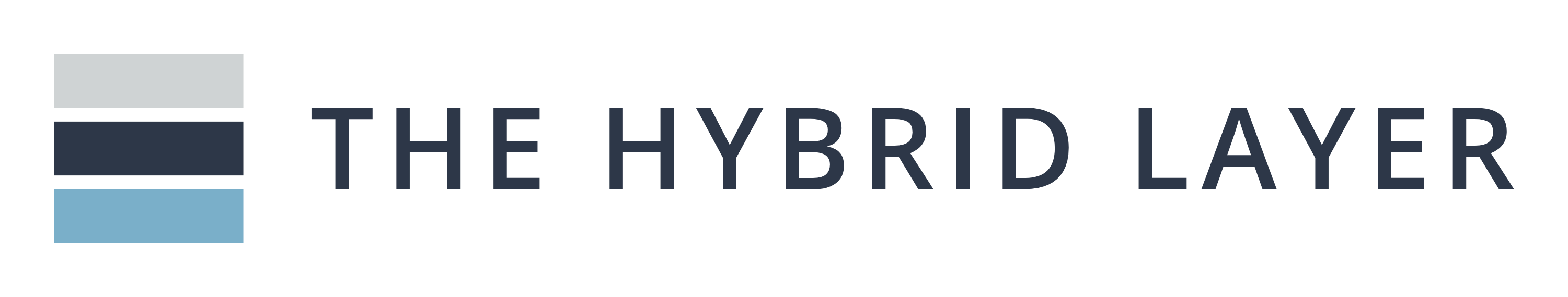 The Hybrid Layer logo with the name in navy